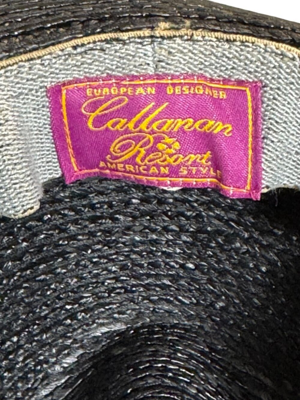 Callanan Resort Black Straw Fedora Sun Hat European Designer American Style Exce - Picture 3 of 9